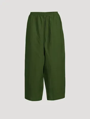Japanese Wide-Leg Linen Pants