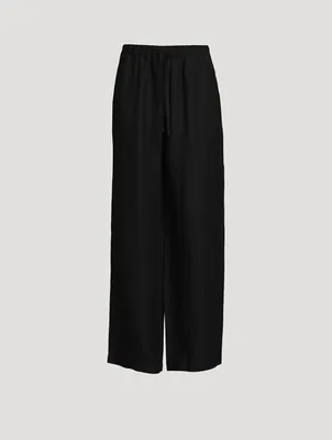 Wide-Leg Linen Trousers