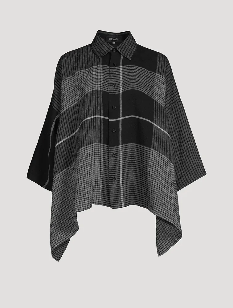 Linen Shirt Check Print