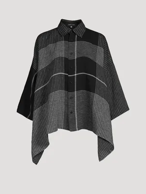Linen Shirt Check Print