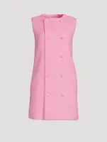 Double-Breasted Bouclé Shift Dress