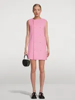Double-Breasted Bouclé Shift Dress