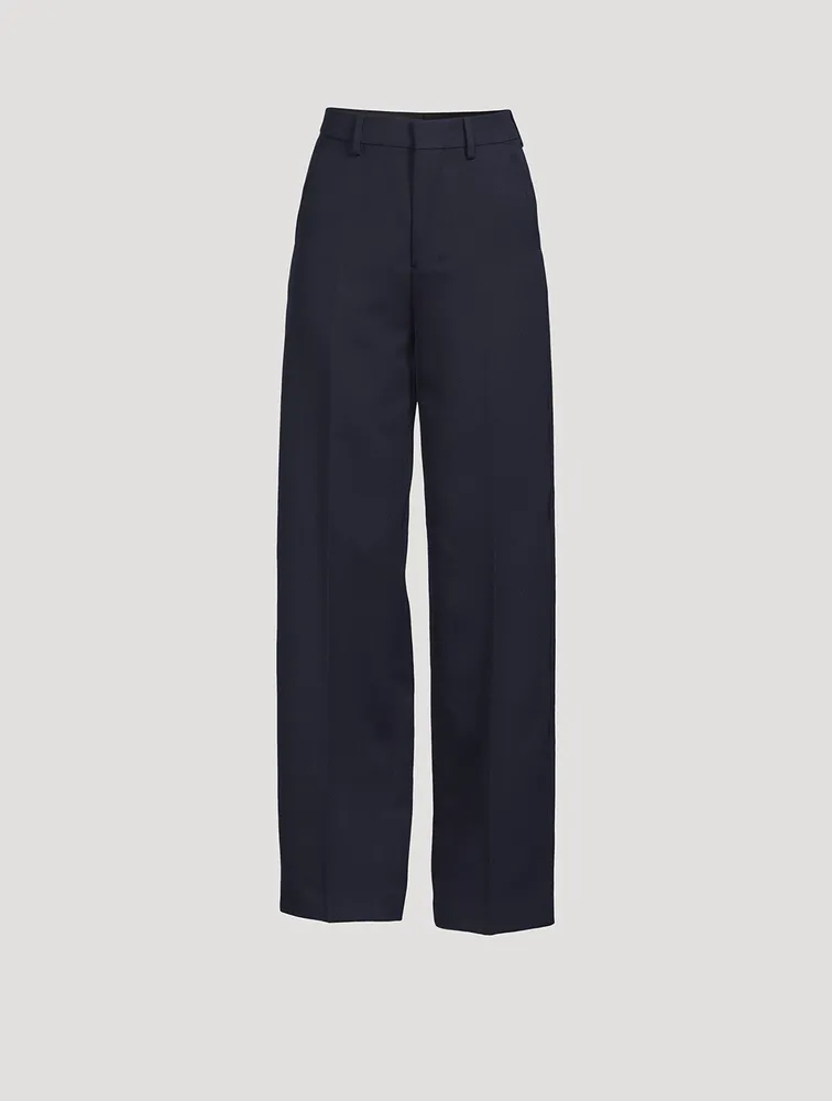 Wide-Leg Wool Trousers
