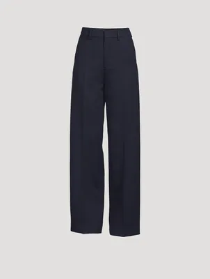 Wide-Leg Wool Trousers