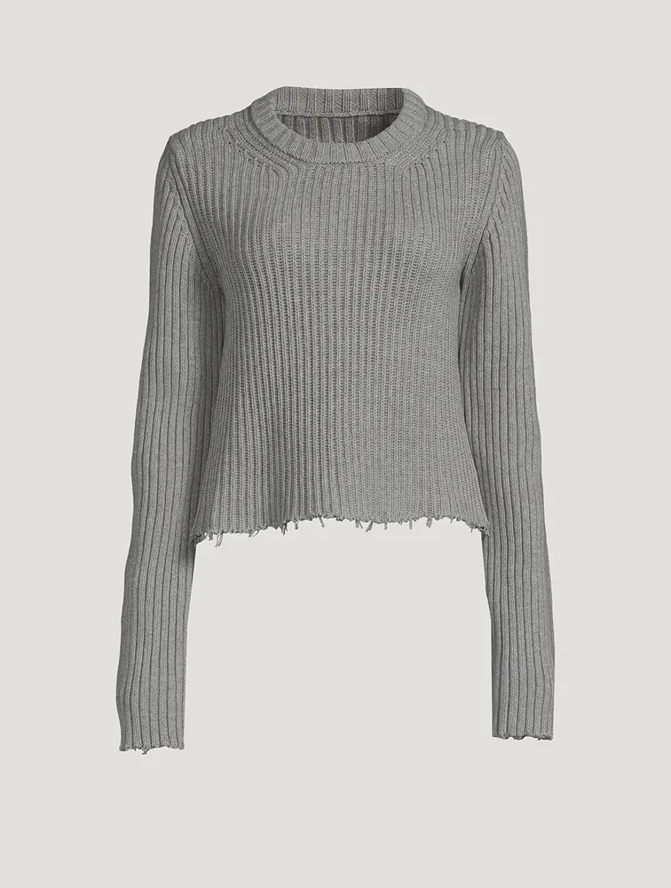 Distressed Crewneck Sweater
