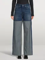 Reverse Seam Wide-Leg Jeans