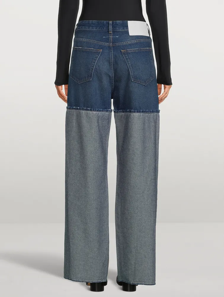 Reverse Seam Wide-Leg Jeans