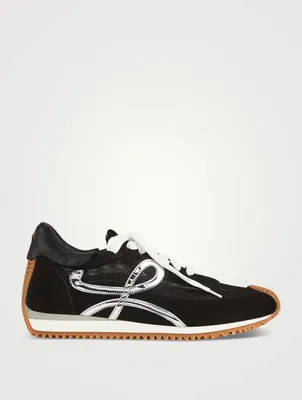 Technical Mesh And Suede Flow Runner Sneakers