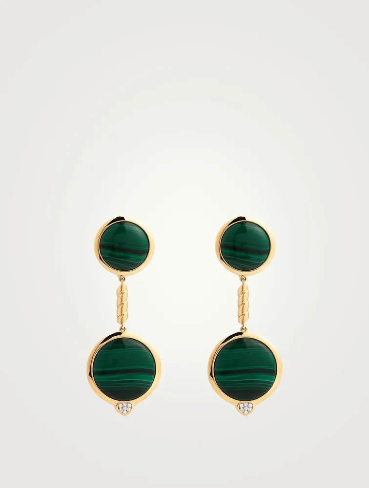 Soleil Malachite Long Earrings