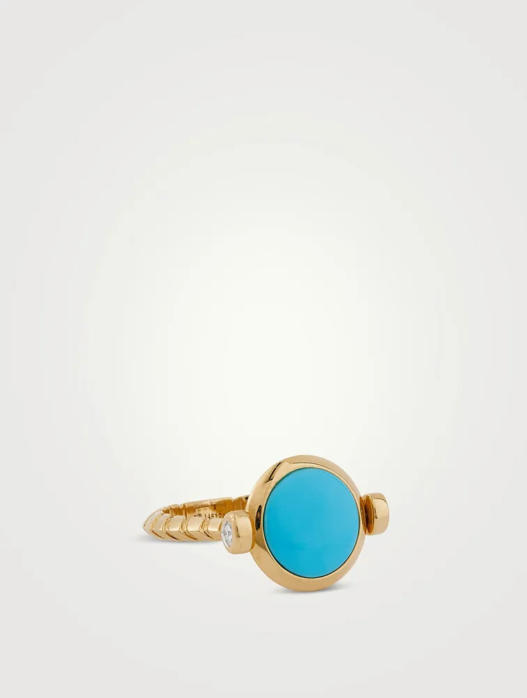 Soleil Turquoise Flip Ring