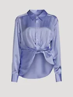 Draped Silk Charmeuse Shirt