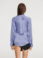 Draped Silk Charmeuse Shirt