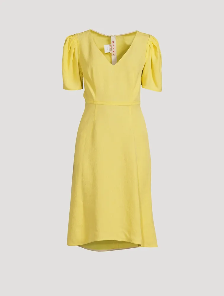 Puff-Sleeve Midi Dress