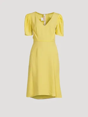 Puff-Sleeve Midi Dress