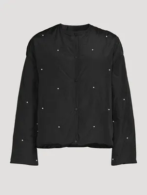 Puffer Jacket With Pearl Details