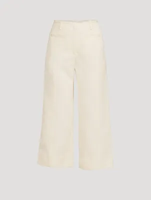 Cotton Wool Jacquard Trousers