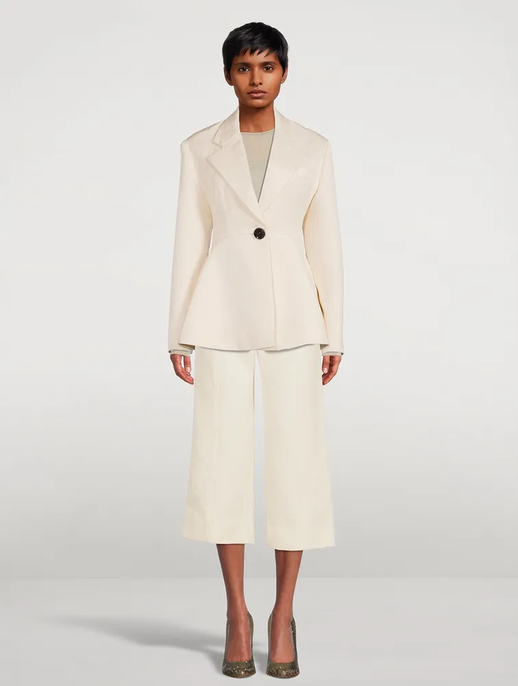 Cotton Wool Jacquard Trousers