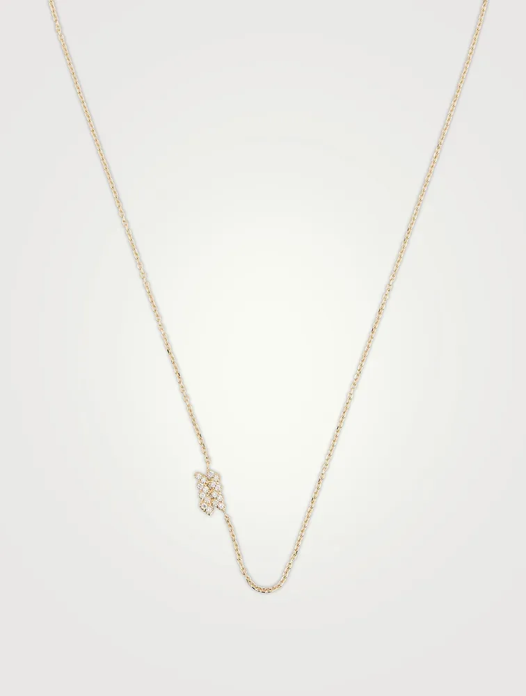 Love Letter 14K Gold Aquarius Pavé Zodiac Necklace With Diamonds