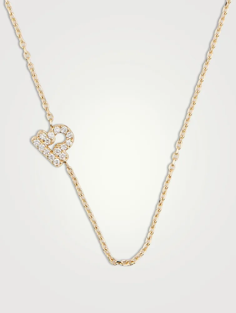Love Letter 14K Gold Libra Pavé Zodiac Necklace With Diamonds