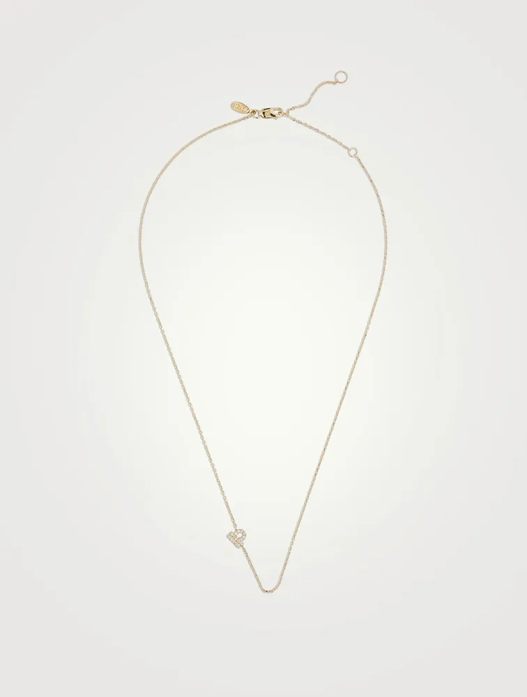 Love Letter 14K Gold Libra Pavé Zodiac Necklace With Diamonds