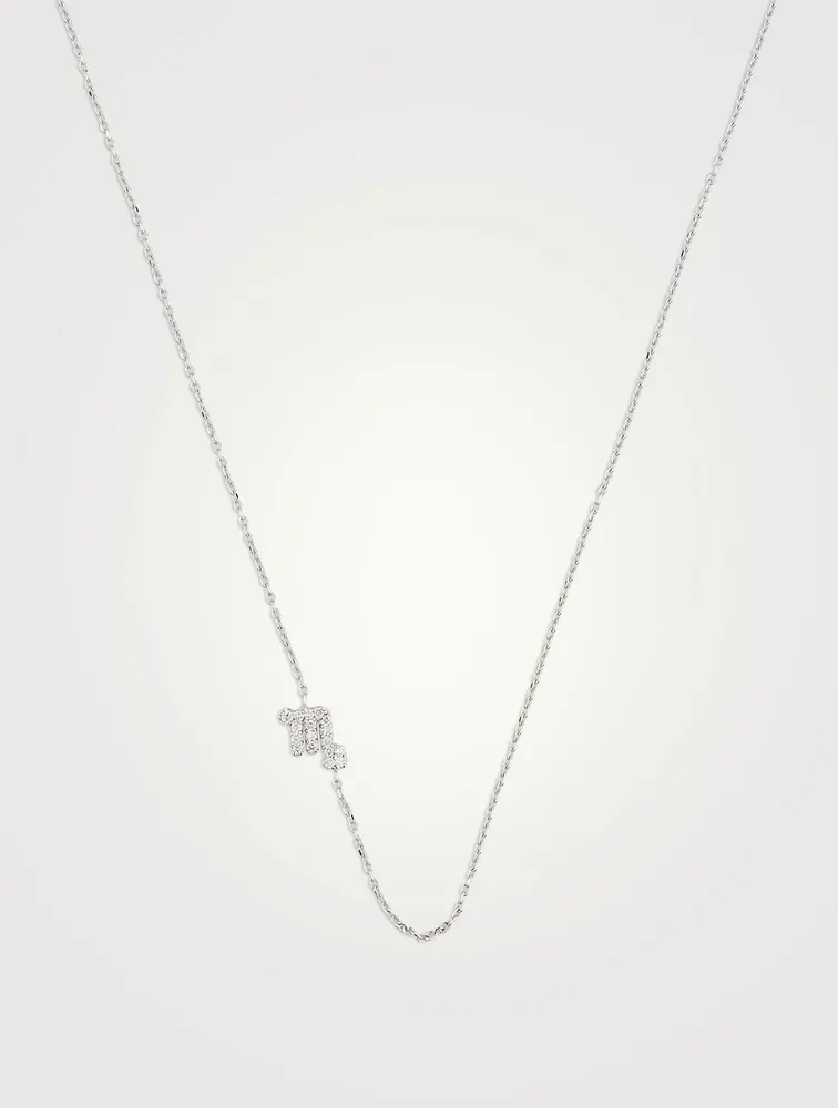 Love Letter 14K Gold Scorpio Pavé Zodiac Necklace With Diamonds