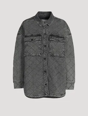 Quilted Denim Shirt Jacket