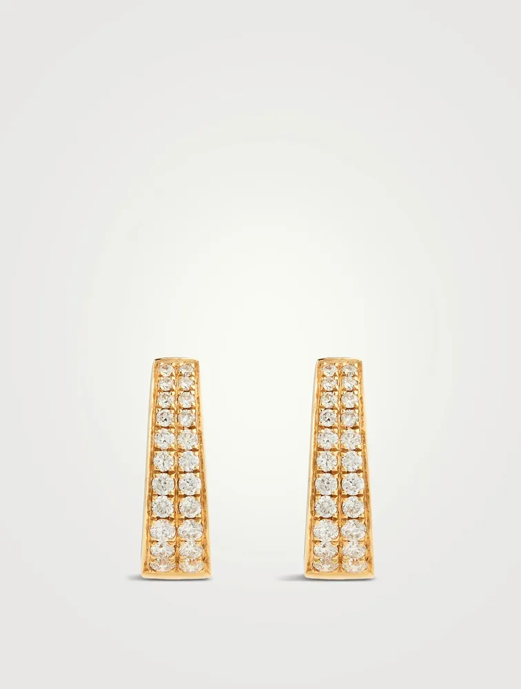 Meryl 18K Gold Huggie Earrings With Diamonds