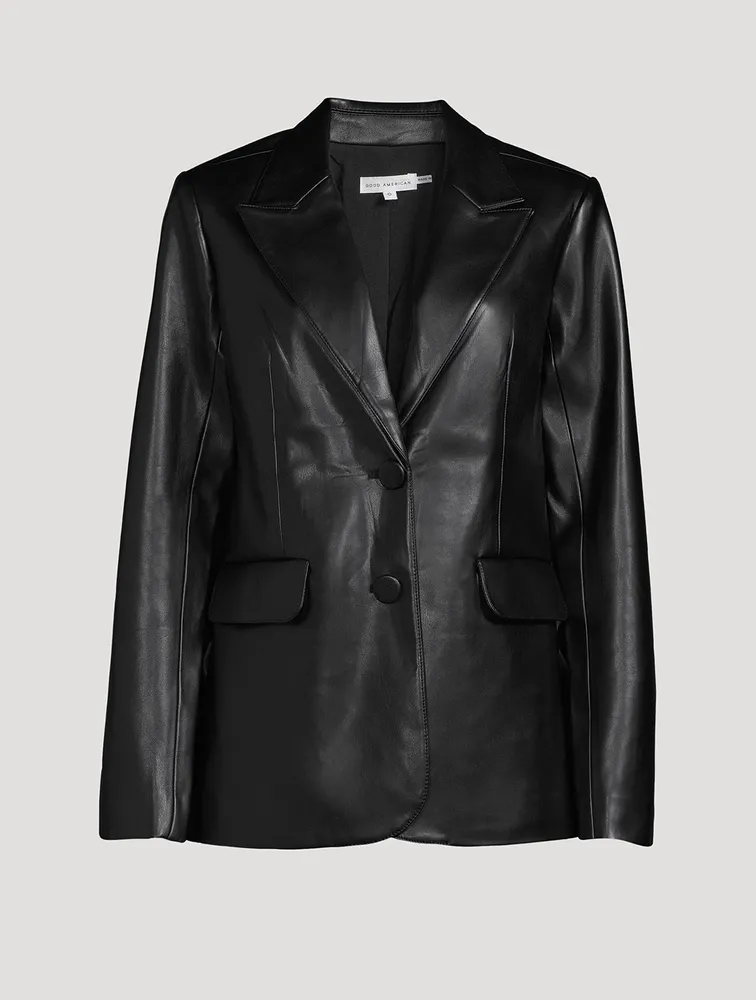 Faux Leather Blazer