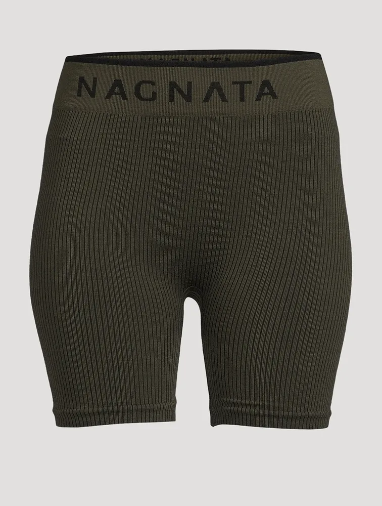 Balati Ribbed High Waisted Biker Shorts