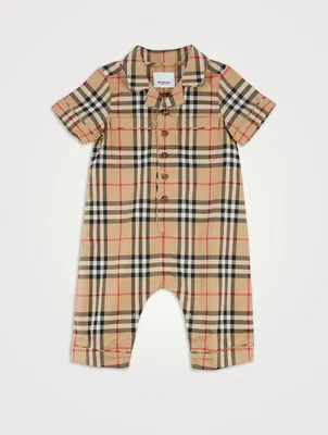 Vintage Check Stretch Cotton Onesie