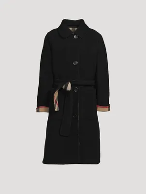 Reversible Check Wool Coat
