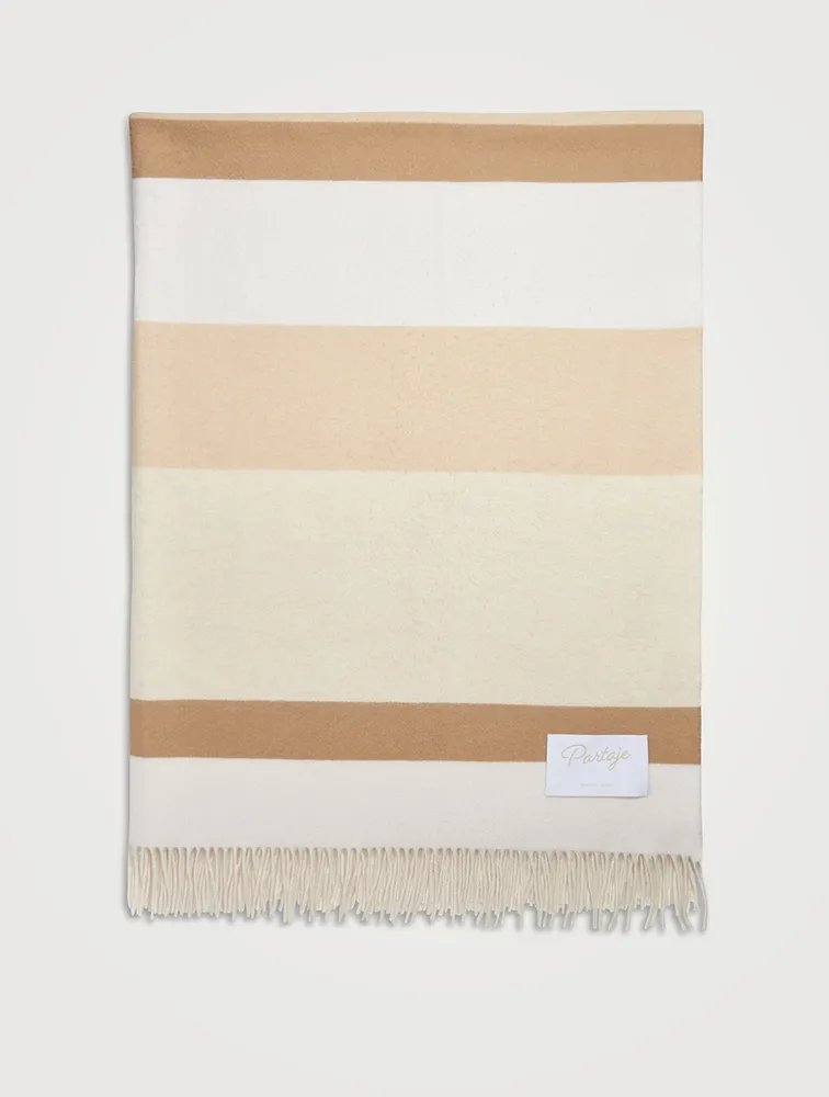 Stripe Double Cashmere Throw Blanket
