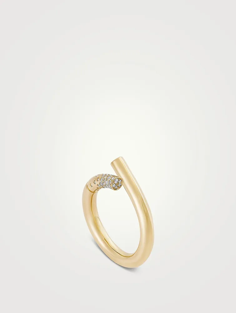 Oera 18K Gold Ring With Diamonds