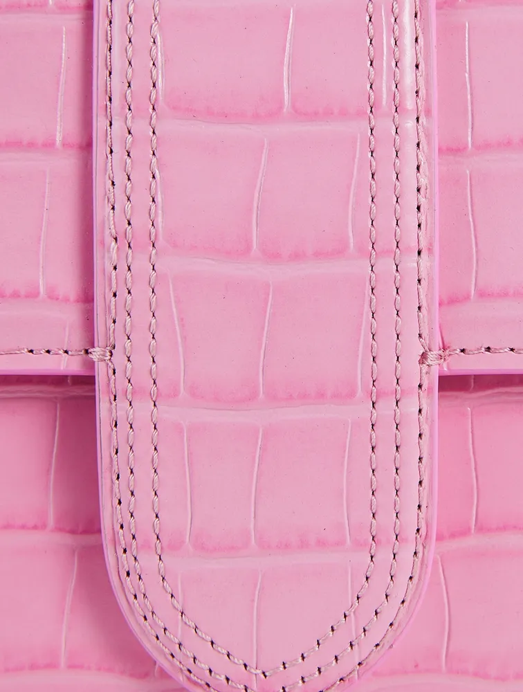 Le Bambino Long Croc-Embossed Leather Bag