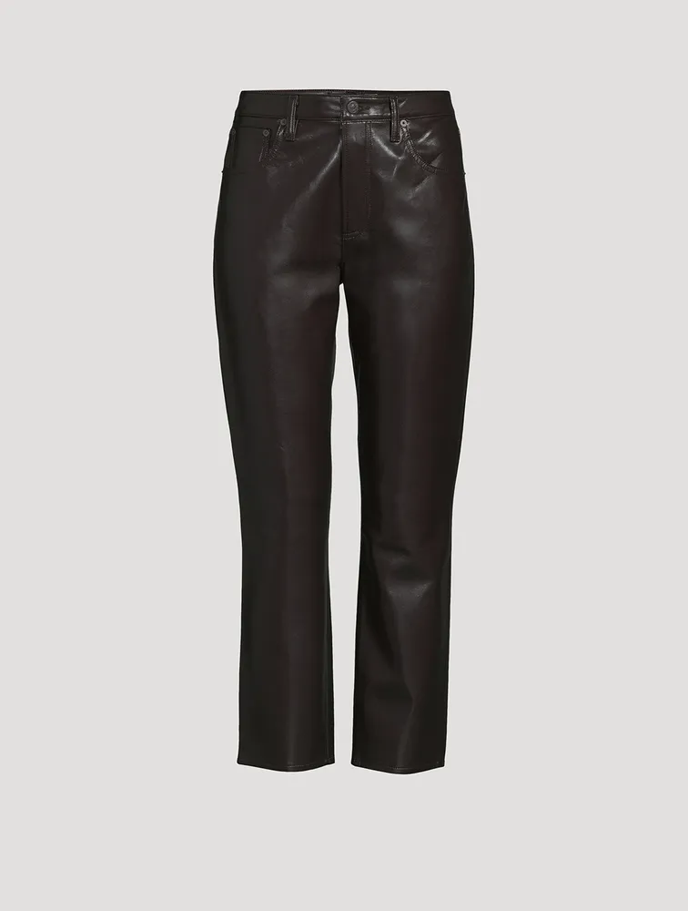 Jolene High-Rise Straight Recycled Leather Jeans