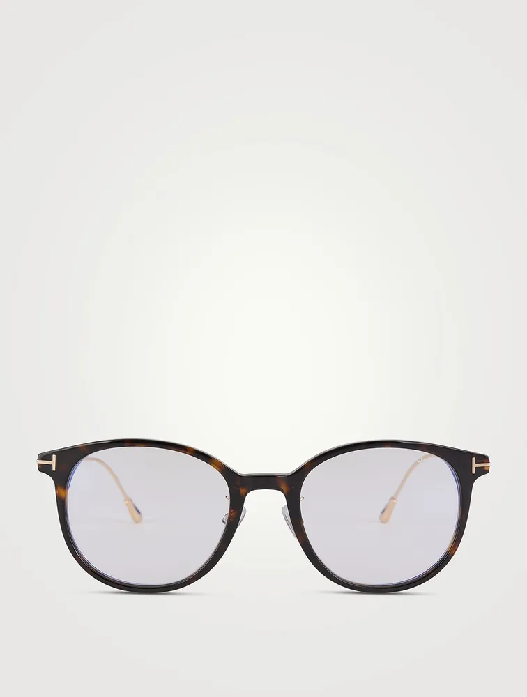 Round Optical Glasses With Blue Block Lenses