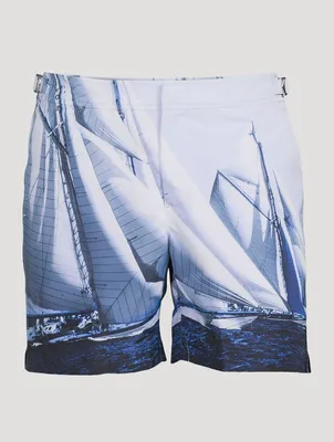 Bulldog Photographic Mid-Length Swim Shorts