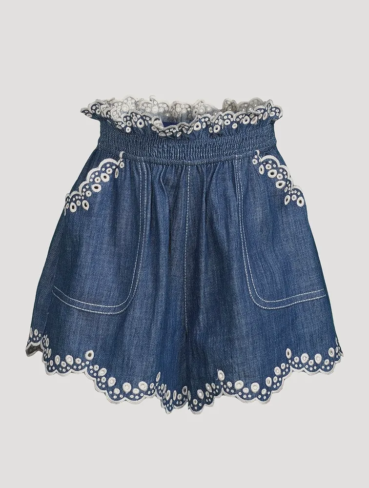 Tiggy Scallop Denim Shorts