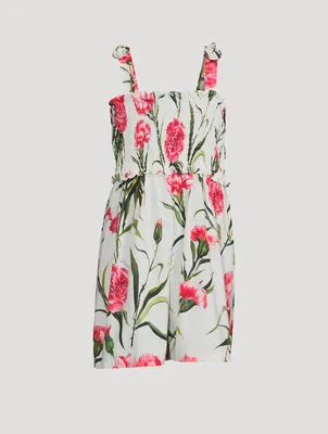 Cotton Romper Carnation Print