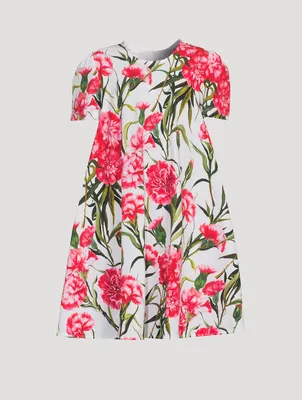 Short-Sleeve Dress Carnation Print