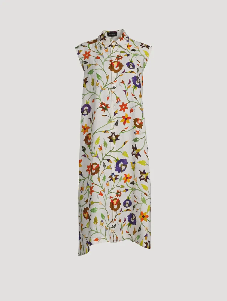 Linen Shirtdress Floral Print