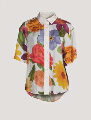 Aries Short-Sleeve Shirt Floral Print