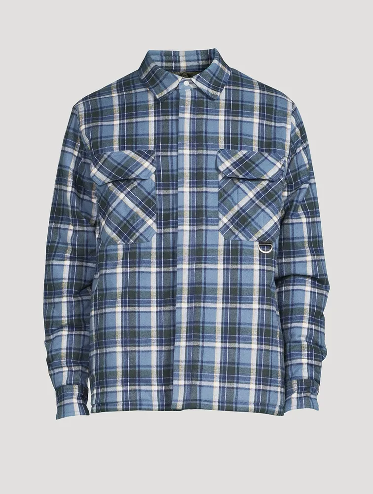 Cotton Puffer Check Overshirt