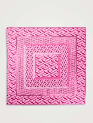 Silk Scarf In La Greca Monogram Print