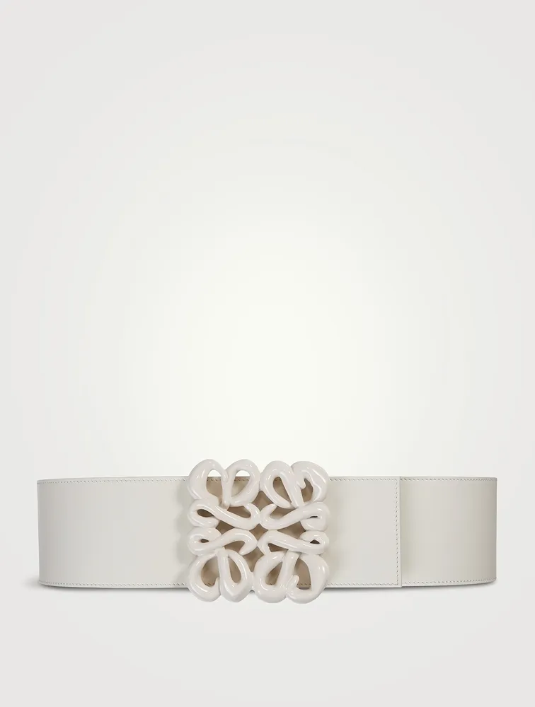 Reversible Inflated Anagram Leather Belt