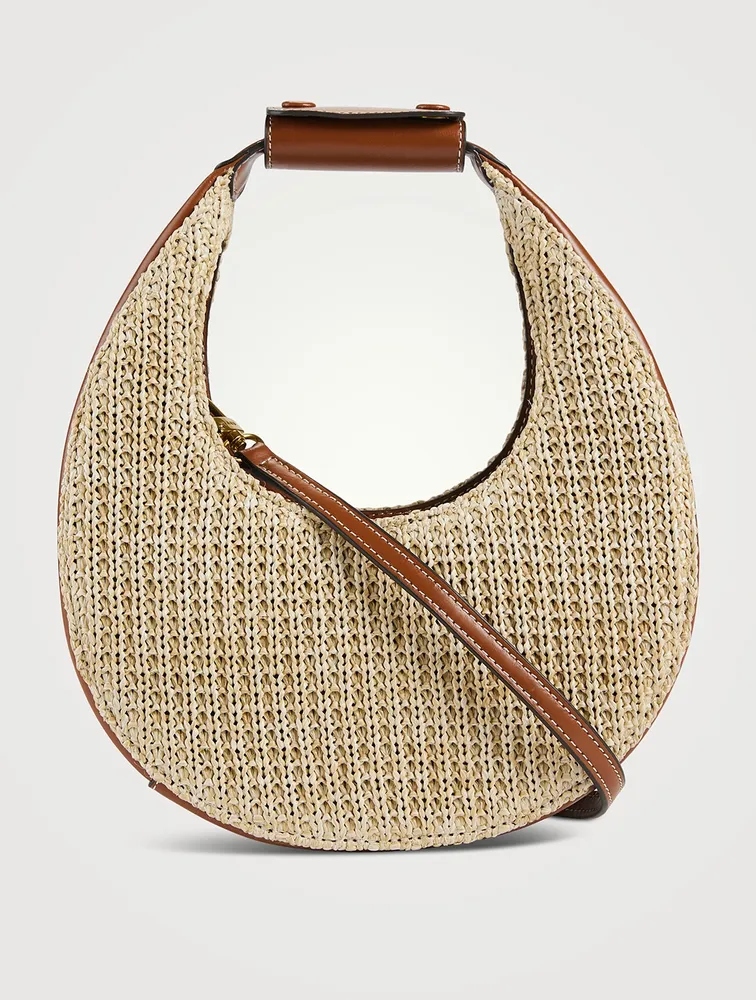 Mini Moon Raffia Circle Bag