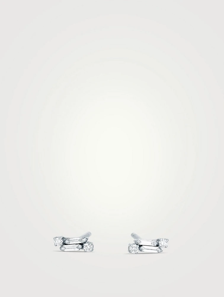 18K Gold Classic Diamond Stud Earrings