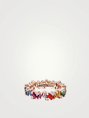 18K Rose Gold Frenzy Rainbow Sapphire Eternity Band
