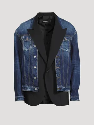 Wool And Denim Layered Jacket