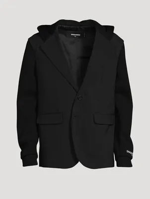 Wool Stretch Jacket With Hood